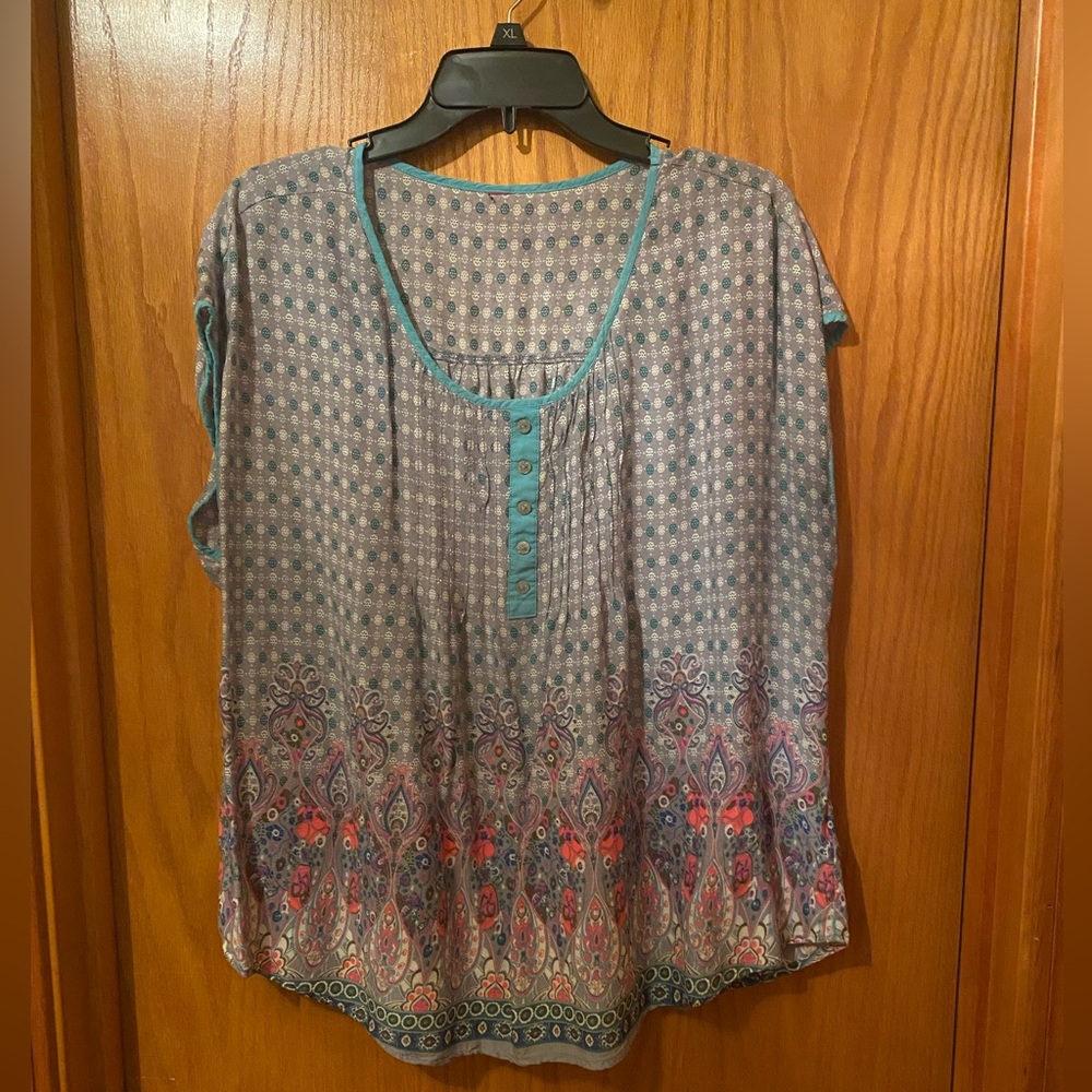 Women's Paisley Patterned Top XXL